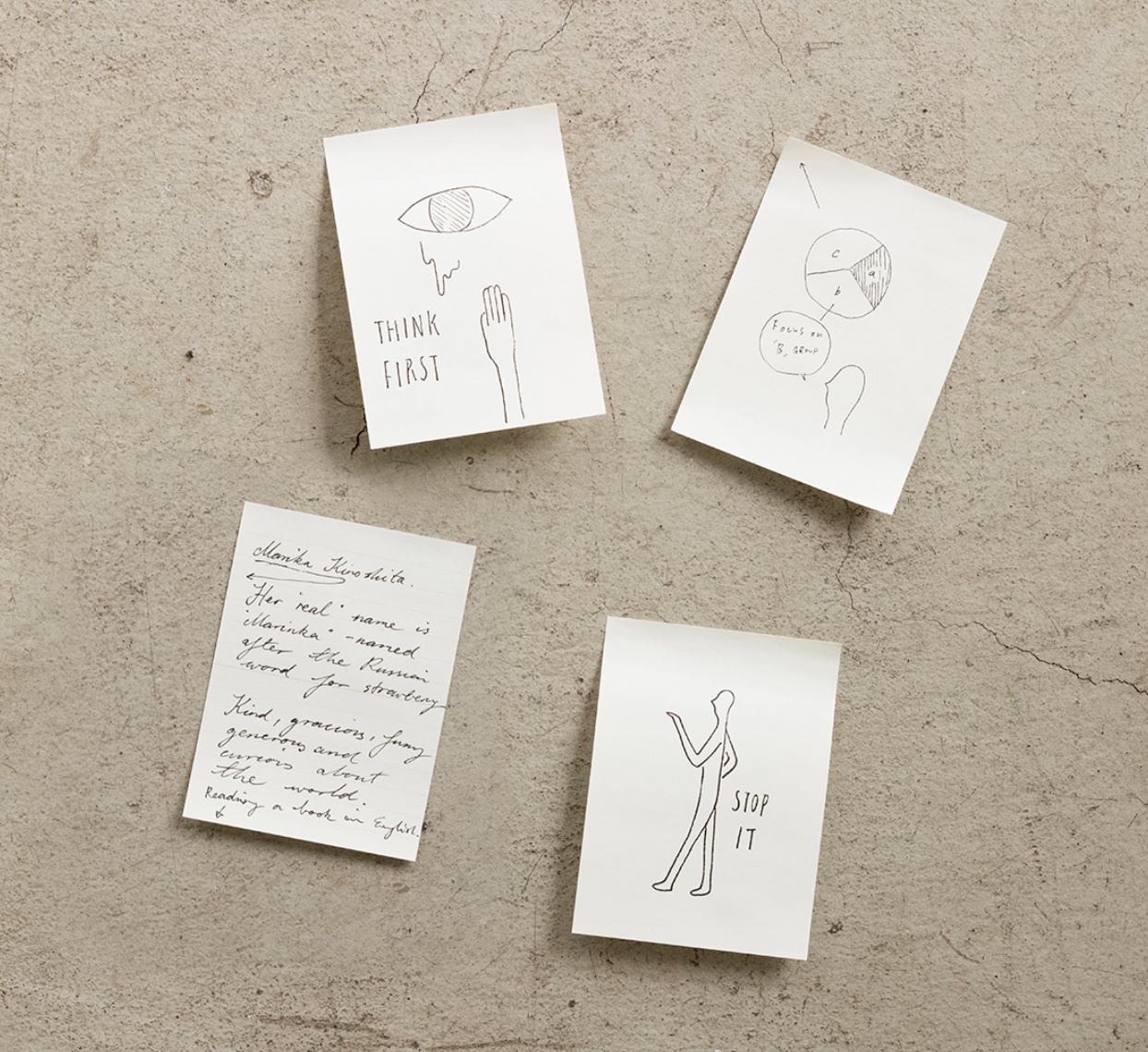 MD Sticky Memo Pad A7 Grid