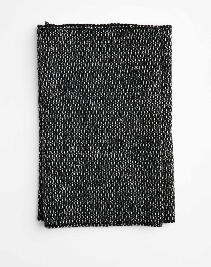 Tweed Emphasized Neck Warmer Black + White
