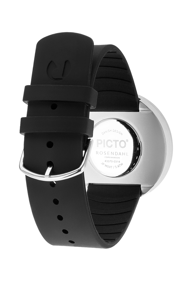 Picto Watch 40mm | Black Dial | Black Silicone Strap