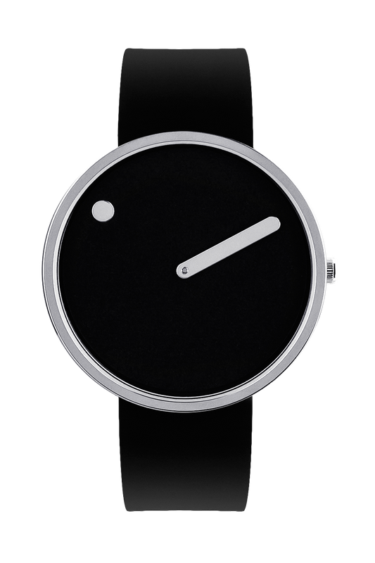 Picto Watch 40mm | Black Dial | Black Silicone Strap
