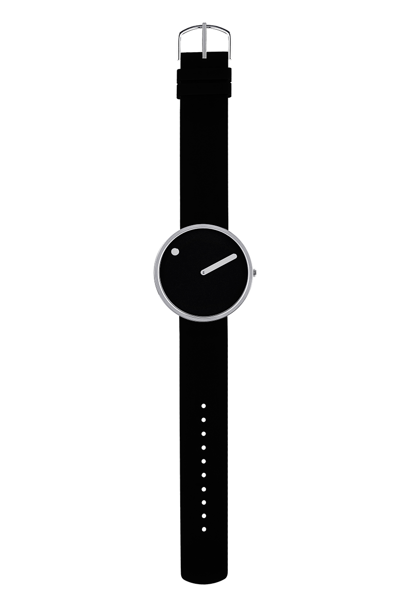 Picto Watch 40mm | Black Dial | Black Silicone Strap